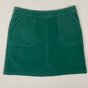 Boden Annabel Smooth Corduroy Pencil Skirt Womens Size 10 Green Patch Pockets